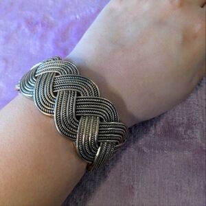 Elegant pale gold tone Braided Bracelet